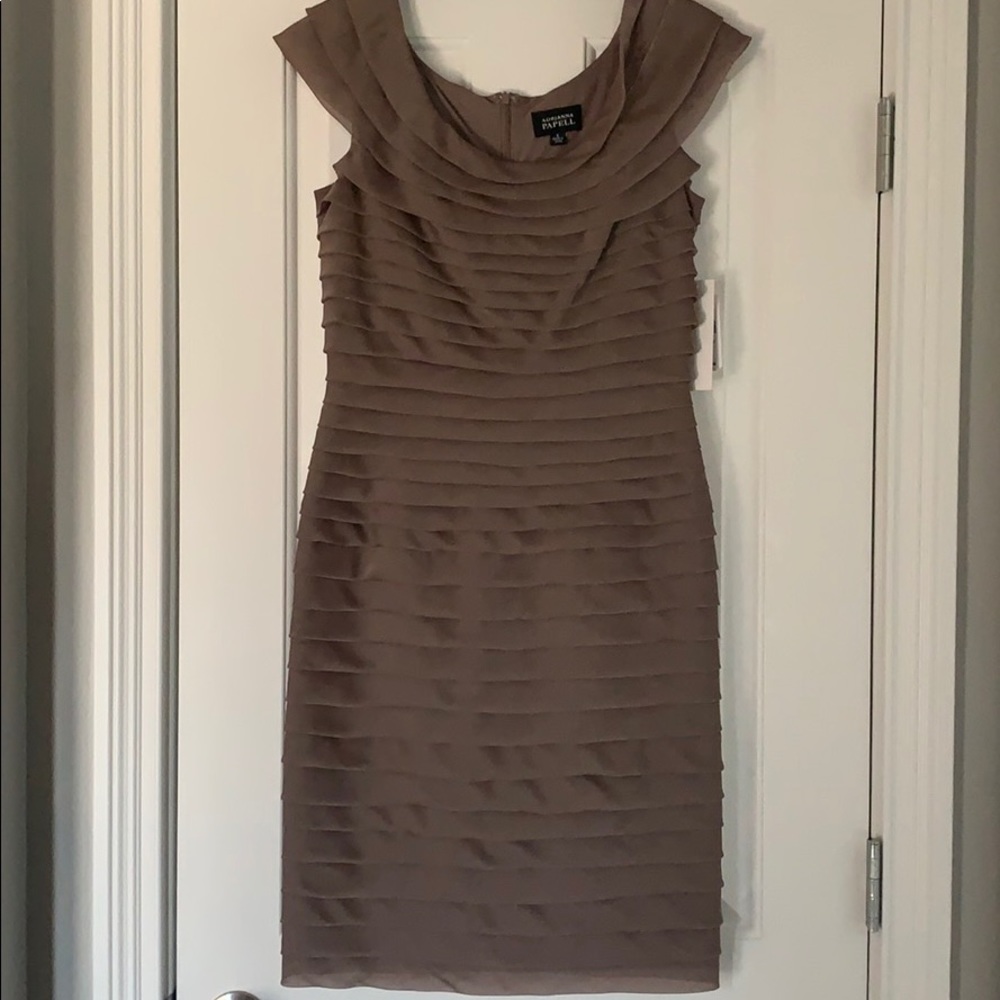 NWT taupe Adrianna Papell dress